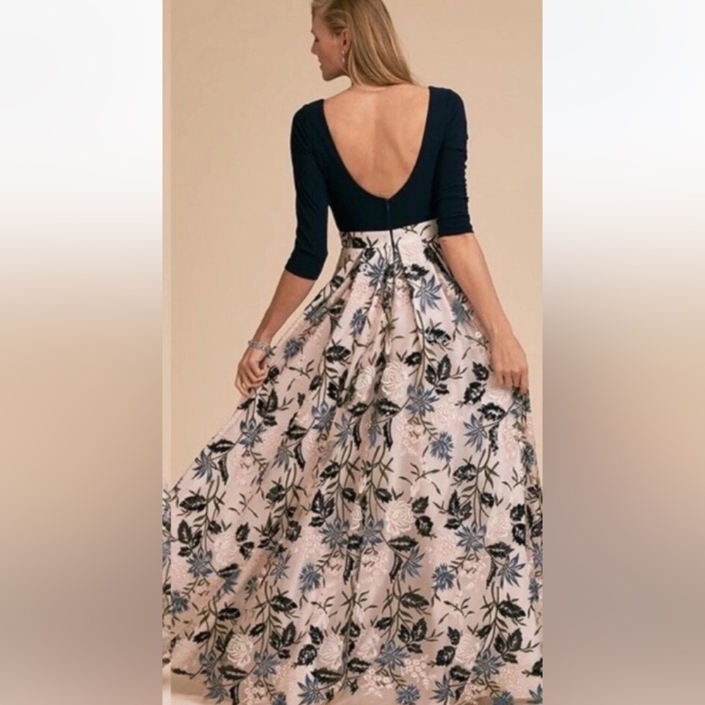 Anthropologie X BHLDN sequin floral dress size 2 navy white blue NWOT Msrp $360
